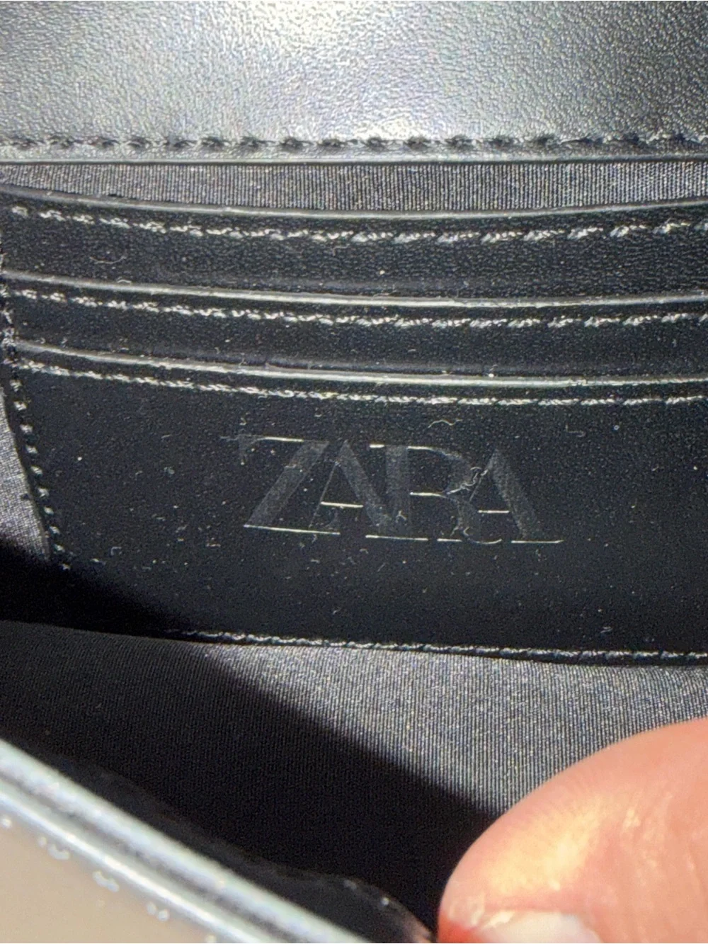 Zara Black Structured Shoulder Bag with Top Handle